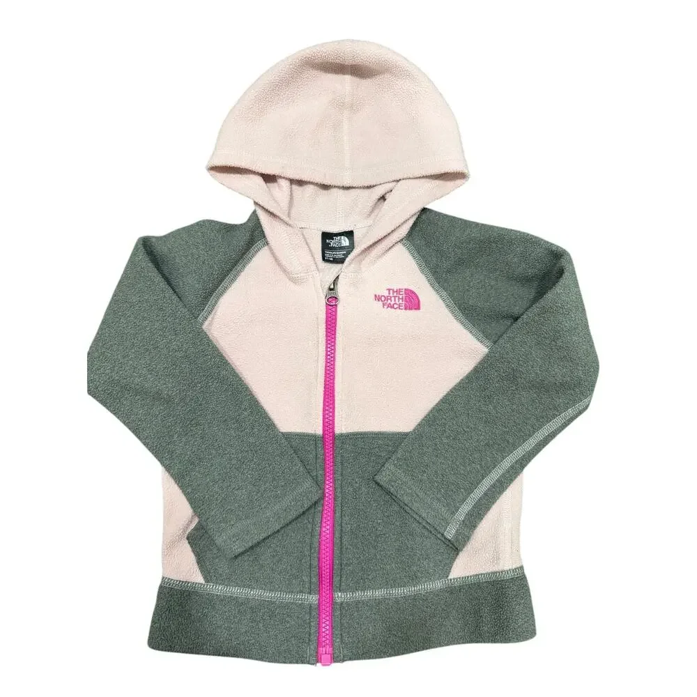 Girl's The North Face Fleece Jacket - Pink/Gray - Size 3T
